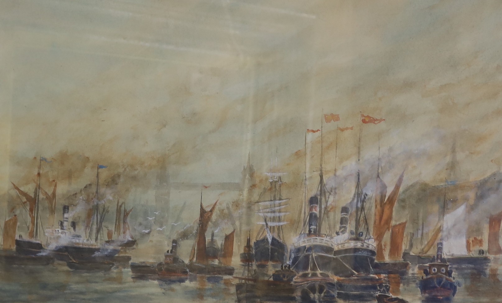 John S. Crome, watercolour, Coastal landscape, 34 x 53cm, with nine other assorted paintings